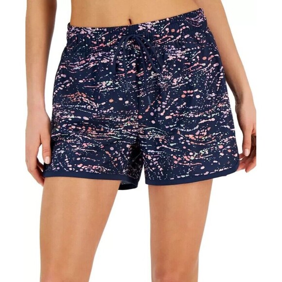 Ideology Pants - ID Ideology Women's Activewear gym Shorts Mod Splatter Running Shorts Blue